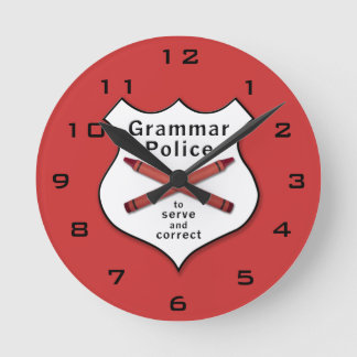 Horloge Ronde Grammar Police Badge