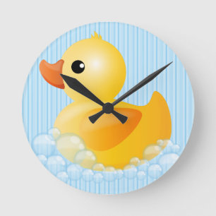 Horloge Ronde Grand canard jaune
