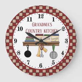 Horloge Ronde Grand-mère's Country cuisine ajouter texte Grande