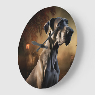 Horloge Ronde Grande Dane Halloween effrayante