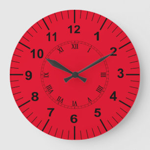 Horloge Ronde Grande serrure de mur de cuisine rouge