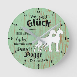 Horloge Ronde Grands Danois romantiques uniquement