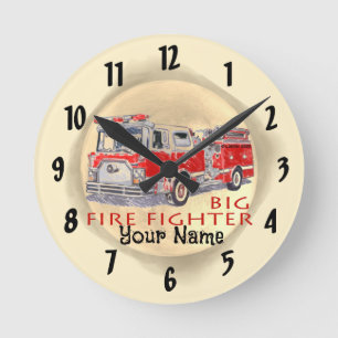 Horloge Ronde Grands pompiers de la grande Camion de pompiers