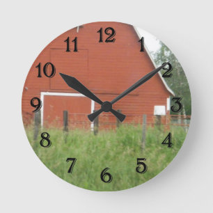 Horloge Ronde Grange rouge