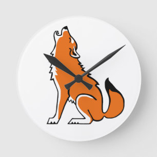 Horloge Ronde Graphique cool -Red WOLF - Faune - États-Unis