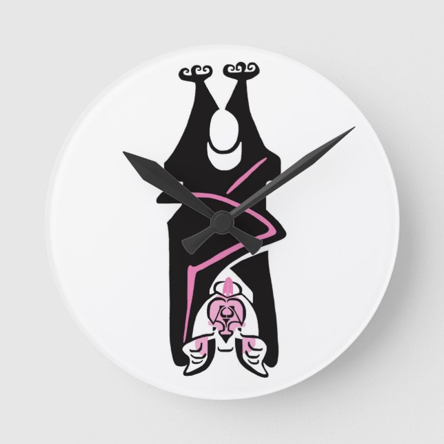 Horloge Ronde Graphique original - BAT Crazy - 24h/24 (Recto)