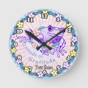 Horloge Ronde Gratitude Frog