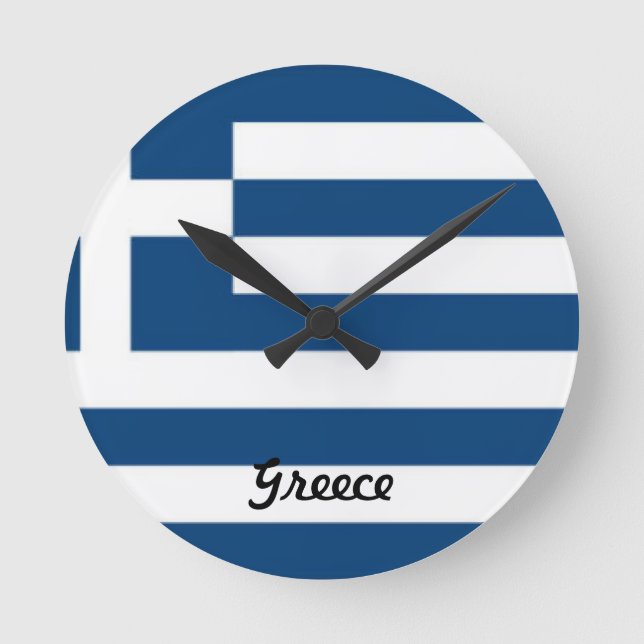 Horloge Ronde Greece flag wall clock (Recto)
