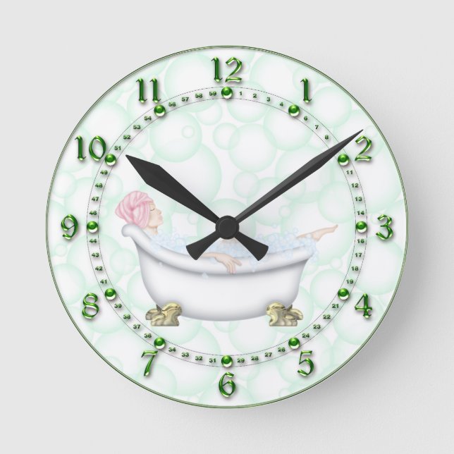 Horloge Ronde Green Bathroom (Recto)