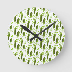 Horloge Ronde Green Peas Plants Leaves Round Vegetable Foods