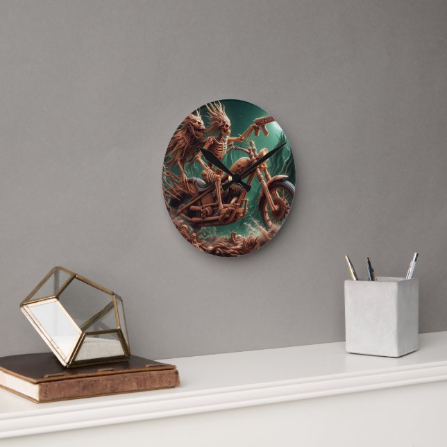 Horloge Ronde Grimbone et Skulldust, monté leur grand hélico (Bureau)