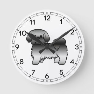 Horloge Ronde Gris Chih Tzu Cute Dessin Dessin Chien Illustratio