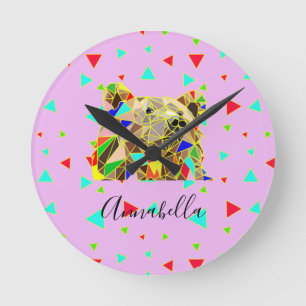 Horloge Ronde Grizzly Bear Rose