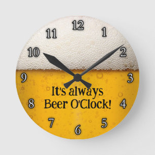 Horloge Ronde Gros plan sur les bulles de bière