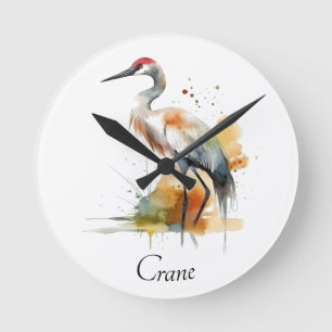 Horloge Ronde Grue d'errance, personnalisée