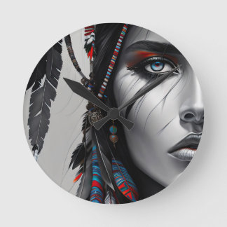 Horloge Ronde Guerrier tribal