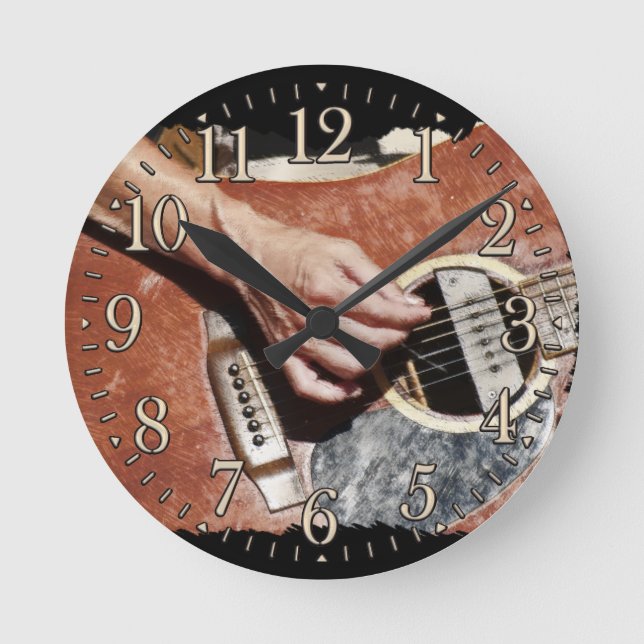 Horloge Ronde Guitar Player Music Themed Wall Clock (Recto)