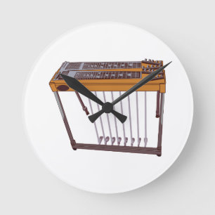 Horloge Ronde Guitare en acier