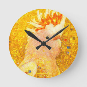 Horloge Ronde Gustav Klimt Cacatoès de Mitchell