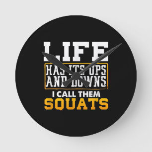 Horloge Ronde Gym Entraînement Poids Squat Hommes Femmes