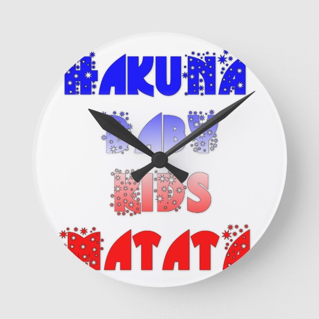 Horloge Ronde Hakuna Matata Bébé & Enfants : Conception de coule (Recto)