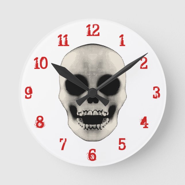 Horloge Ronde Halftone Skull (Recto)