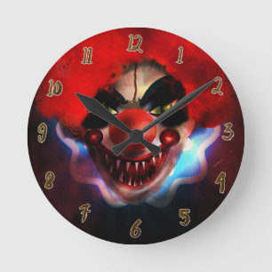 Horloge Ronde Halloween Clown tueur d'effroi déplaisant personna