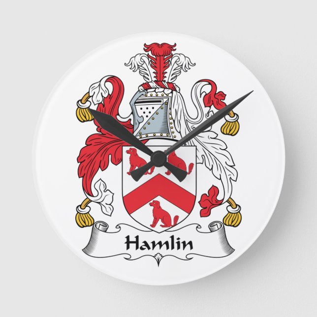 Horloge Ronde Hamlin Family Crest (Recto)