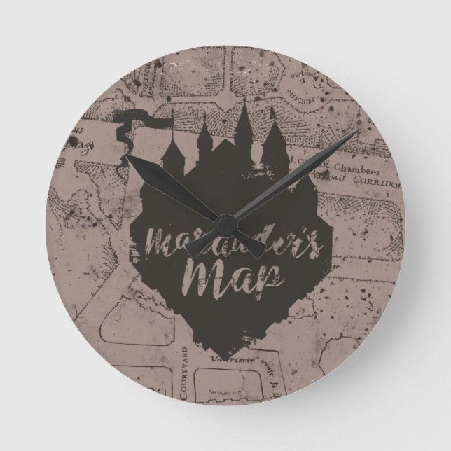 Horloge Ronde Harry Potter | Carte du château Marauder de HOGWAR (Recto)