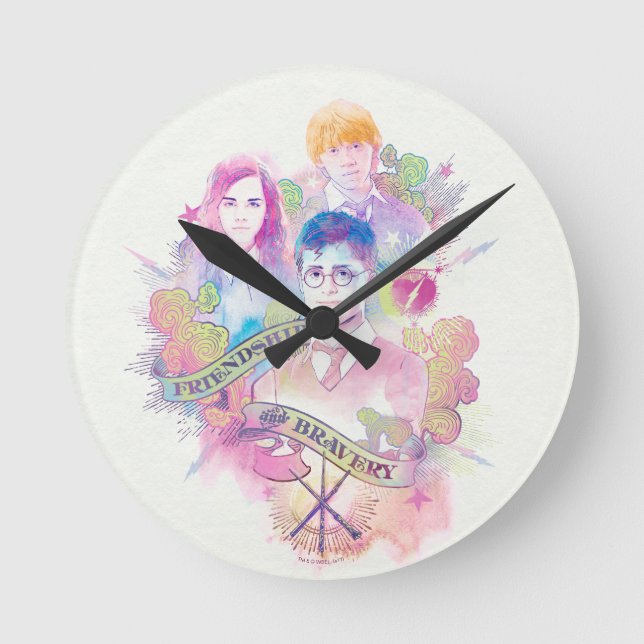 Horloge Ronde Harry Potter Spell | Harry, Hermione et Ron Waterc (Recto)