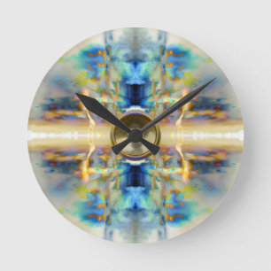 Horloge Ronde Haut-parleur de musique kaléidoscope or