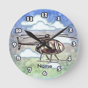 Horloge Ronde Hélicoptère rapide 