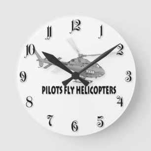 Horloge Ronde Hélicoptères Pilot