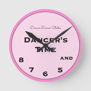 Horloge Ronde Heure de la danseuse rose 5, 6, 7 et 8 Novelty Rou