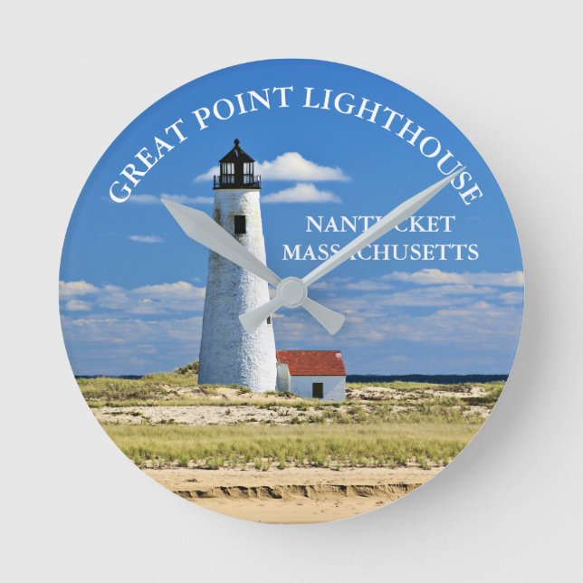 Horloge Ronde Heure MA du phare de Great Point Nantucket (Recto)