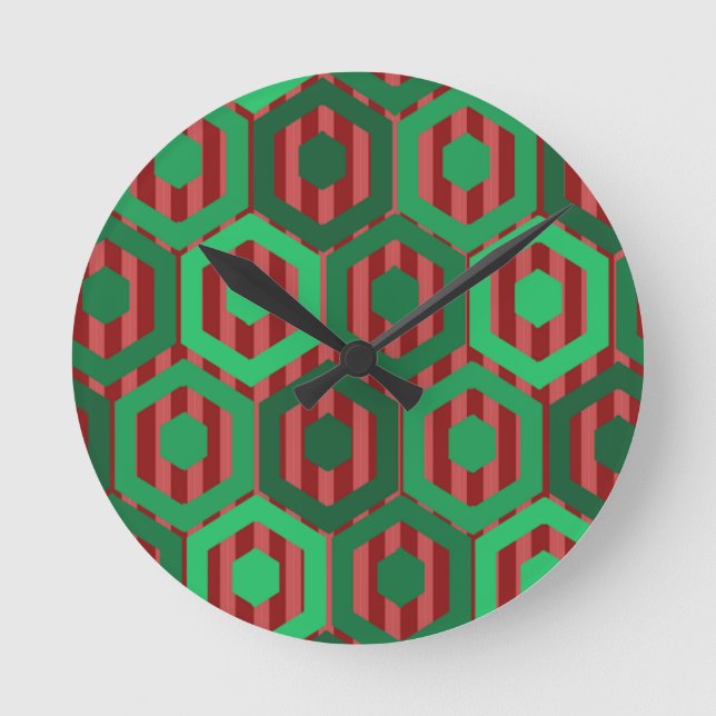 Horloge Ronde Hexagones de Noël (Recto)