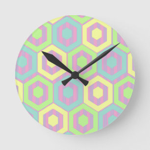 Horloge Ronde Hexagones de Pâques