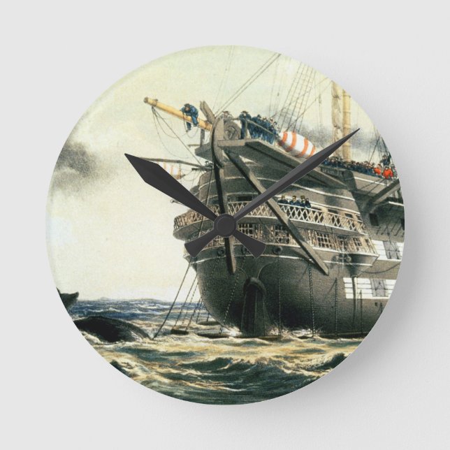 Horloge Ronde HMS Agamemnon laying the original Atlantic Cable, (Recto)