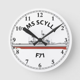 HORLOGE RONDE HMS SCYLLA - F71 - ORIG DE LEANDER