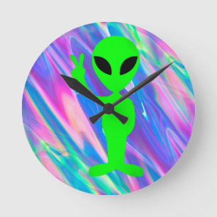 Horloge Ronde Hologramme alien