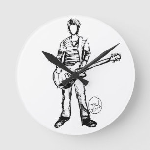 Horloge Ronde Homme avec guitare