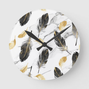 Horloge Ronde "Horloge murale de flux de plume"