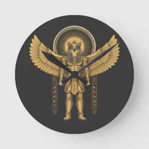 Horloge Ronde Horus avec disque solaire 