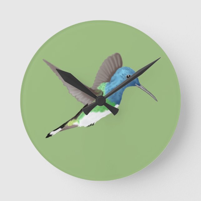 Horloge Ronde Hovering Jacobin Hummingbird - transparent. (Recto)