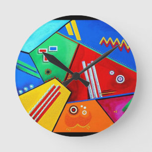 Horloge Ronde Humeur joyeuse - illustration par Galina -