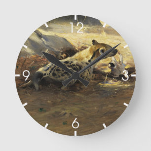 Horloge Ronde Hyène (par Wilhem Kuhnert)