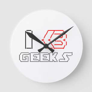Horloge Ronde I Heart Geek ASCII ART
