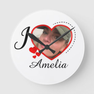 Horloge Ronde I Love My Girlfriend Custom Personalized