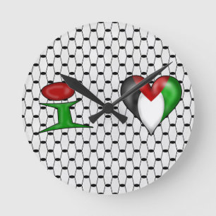 Horloge Ronde I love Palestine I Heart Palestine