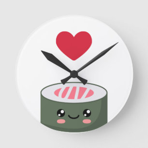 Horloge Ronde I love Sushi